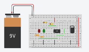 Breadboard Setup for a 555 Timer Circuit