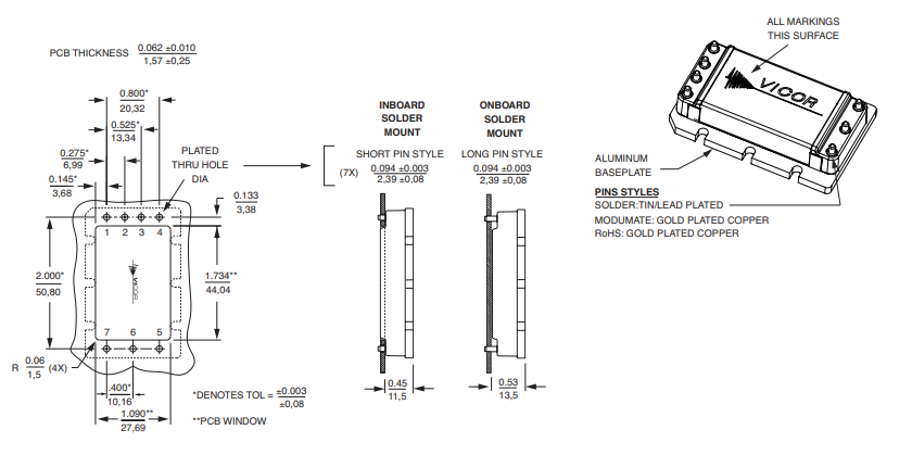 V300C12H150BL PCB Mounting